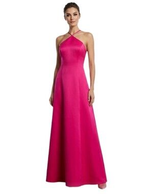 Urban Girl Nites Dress Vintage A-Line Halter Prom Barbiecore Maxi Pink Size 6